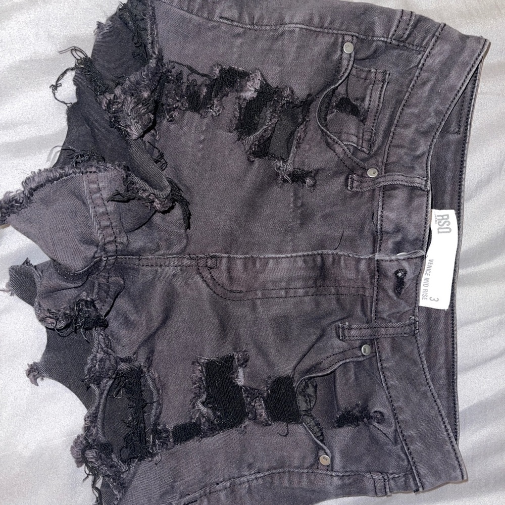 Black Jean Shorts